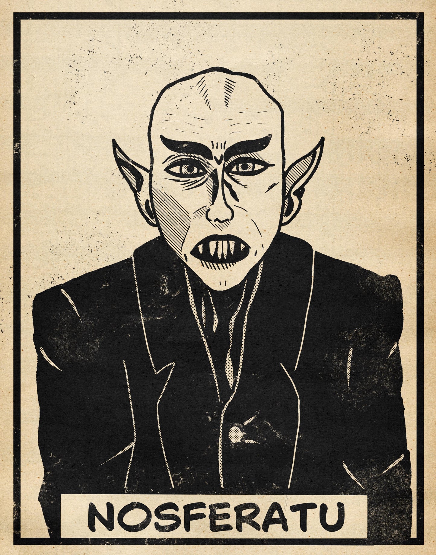 Nosferatu Gothic Tarot Card Art Print, Textured Matte Poster