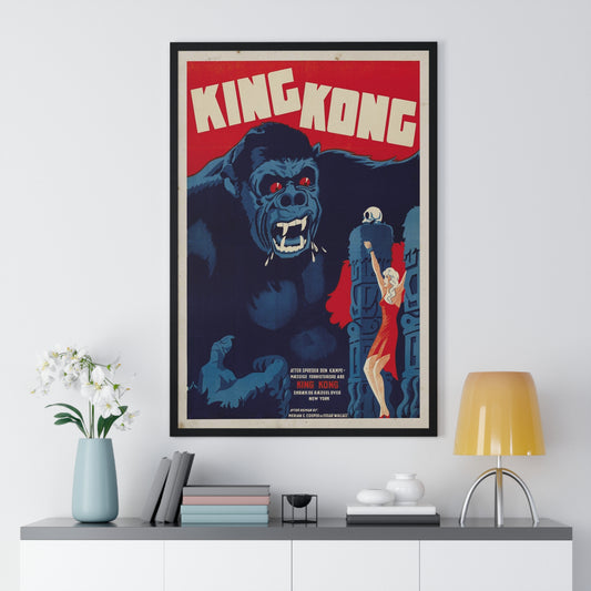King Kong Vintage Movie Poster Print on Archival Watercolor Paper | Retro Monster Film Art | Classic Horror Wall Decor | Giant Ape Illustration